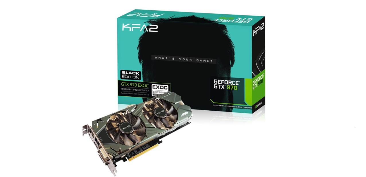 Une GeForce KFA² GTX 970 OC de 4 Go avec un jeu : 299,90 €