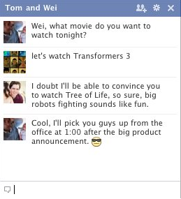 Facebook chat discussion