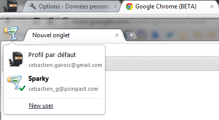 Google Chrome beta profil utilisateur multiple