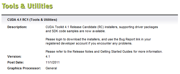 CUDA 4.1