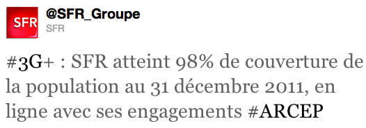 SFR couverture 3G 2011