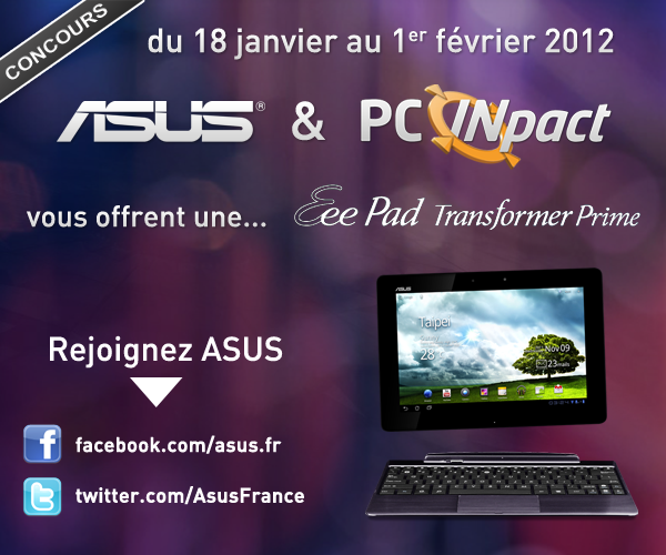 Concours Eee Pad Transformer Prime Asus Janvier 20