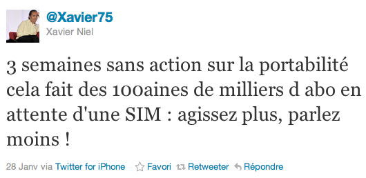 Eric Besson Free Mobile portabilité