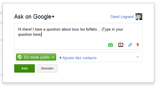 Recherche sociale Google