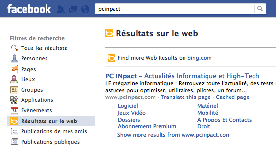 Bing Facebook PCINpact