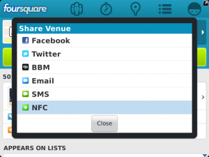 Foursquare BlackBerry