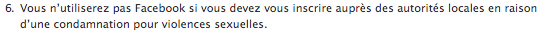 conditions facebook délinquants sexuels