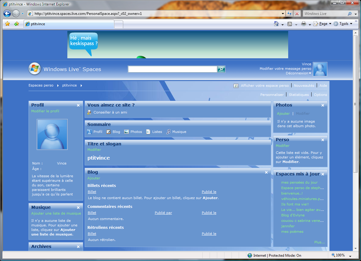 Blogs MSN Space change de nom et devient Live Spaces