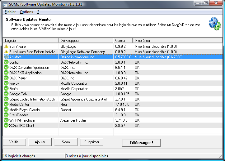 détecter si les mises à jour installées par contrôle ActiveX
