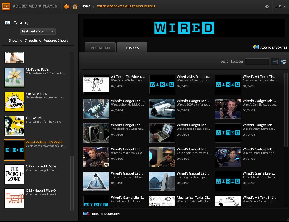 Adobe lance le site Adobe TV, et son Media Player local