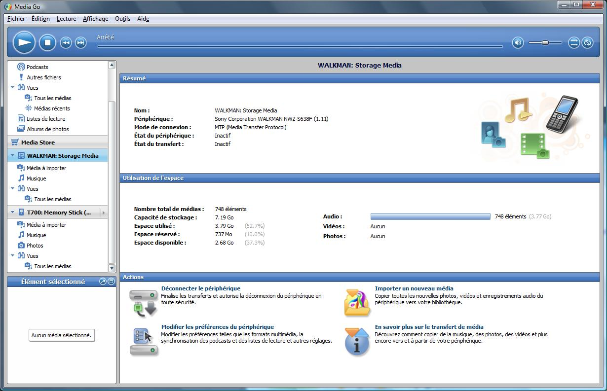 Sony Media Go gestion de médias pour PSP, Walkman et autres