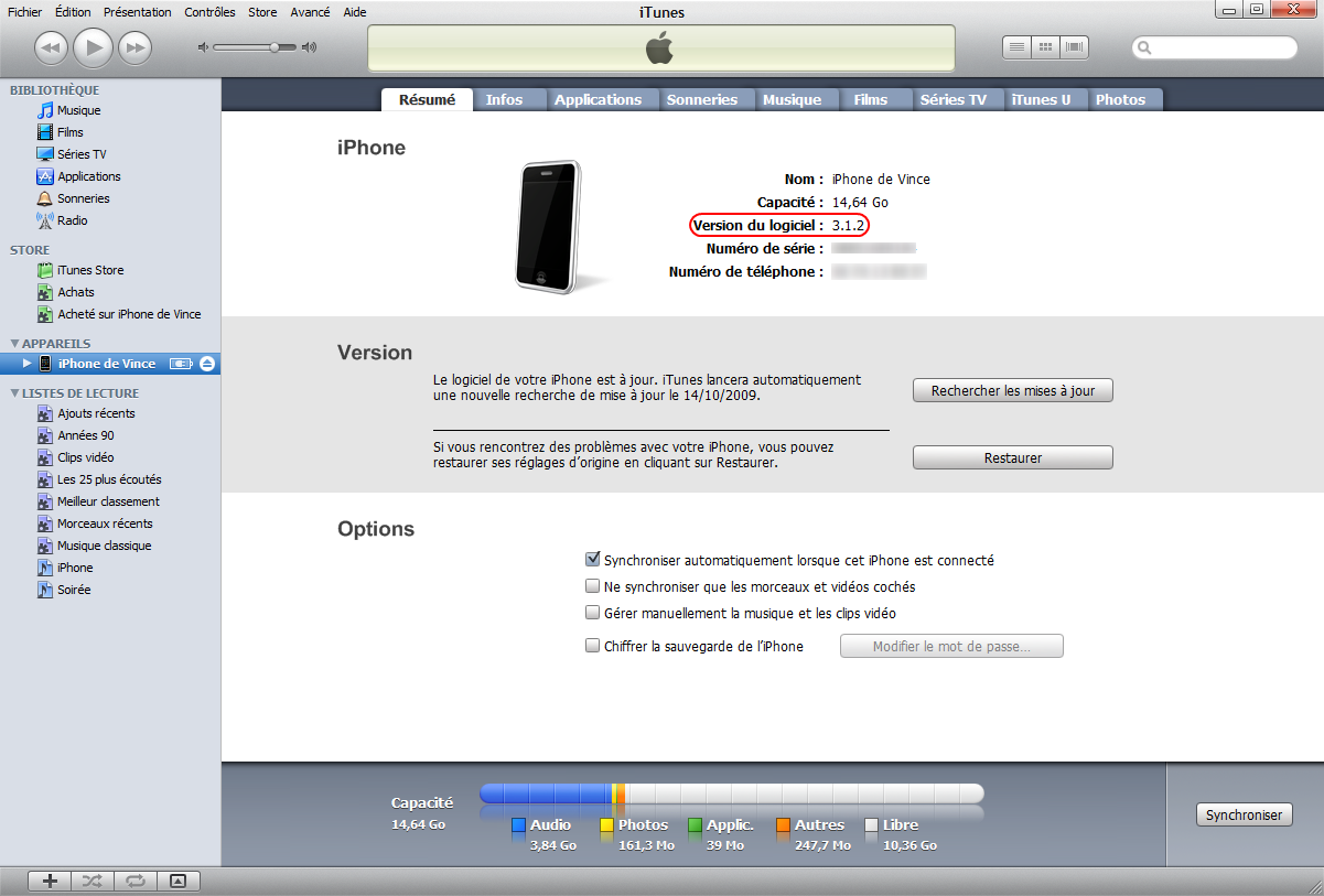 Apple  mise à jour 3.1.2 pour les iPhone et iPod Touch