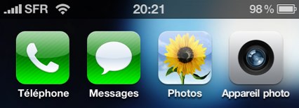 iphone ios4 barres réception
