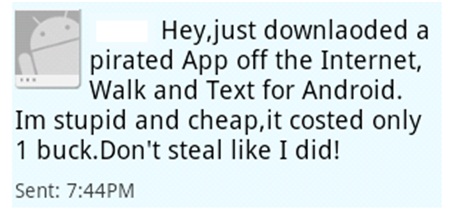 android walkinwat walk text