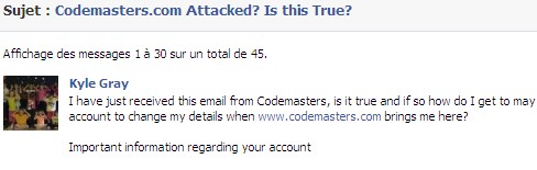 Codemasters Facebook Hack