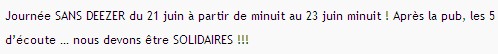 Deezer blog commentaire limite boycot