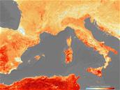 La canicule vue depuis l'espace par Sentinel-3 (Copernicus)