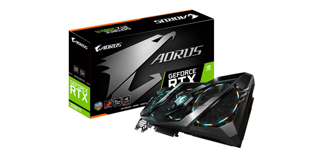 Trois Aorus GeForce RTX 2080 (Ti) chez Gigabyte, avec « triple RGB » et sept sorties vidéo
